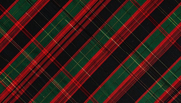 Red Green Black Tartan Plaid Scottish Fabric Pattern Background