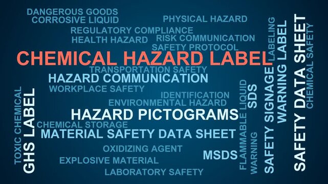 Chemical Hazard Label Word Cloud