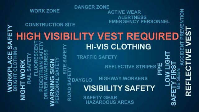 High Visibility Vest Required Word Cloud