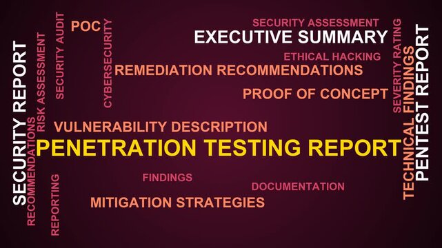 Penetration Testing Report Word Cloud
