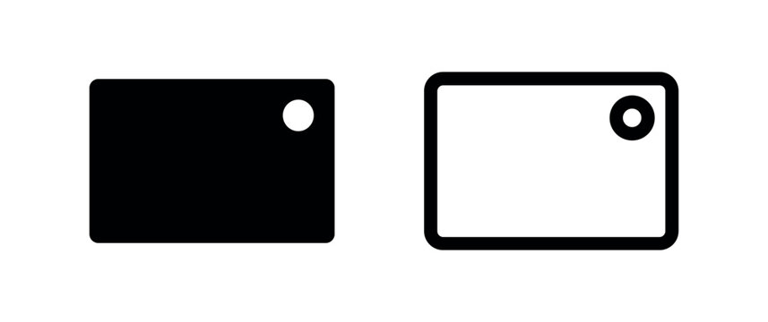Credit card or camera icon vector, representing a payment method or photographic device.