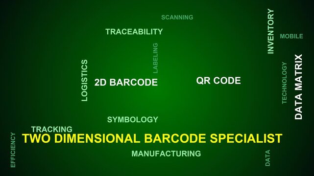 Two Dimensional Barcode Specialist Word Cloud