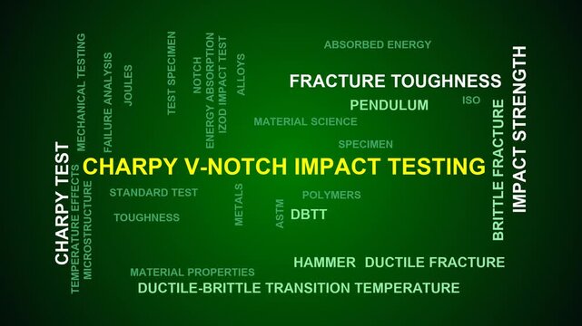 Charpy V-Notch Impact Testing Word Cloud