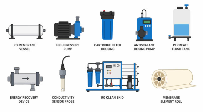 Industrial water treatment and purification equipment collection.
