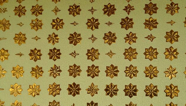 Elegant Gold Foil Starbursts and Geometric Pattern on Textured Background - Luxury Design Element