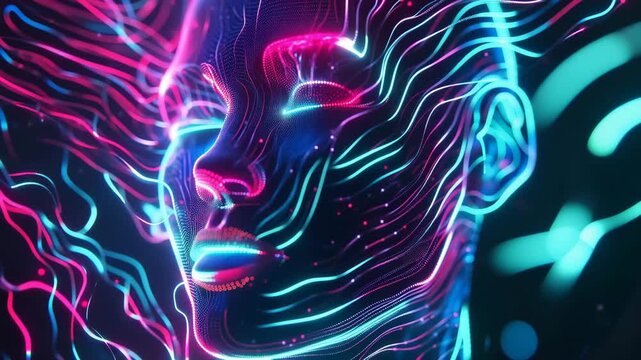 AI Digital Avatar Representing Machine Learning and Next-Generation Innovation