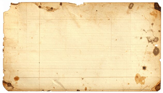 Aged Paper Texture Stained, Torn, Old Parchment Background with Lines