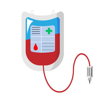 Vector illustration of blood bag. 