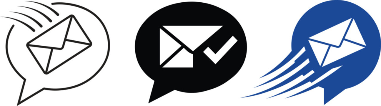 Email message icon collection vector illustration for mail delivery send and communication concepts