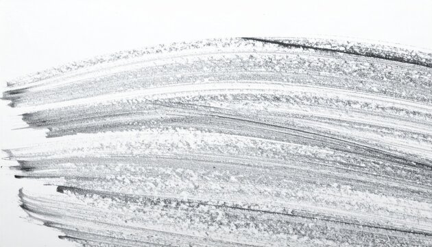Abstract Textured Paint Brush Stroke on White Background - Gray Grunge Art