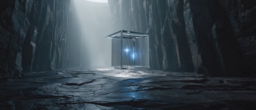 Futuristic Singularity Vault with Floating Energy Core. Ultra realistic monumental architecture featuring an impossible AI energy chamber with cinematic lighting.