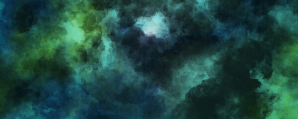 Abstract Blue and Green Smoky Background with Glowing Light Texture  © Metanoia