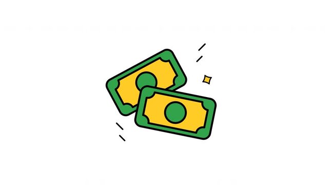 Bank icon with stylized paper currency notes, suitable for financial designs, banking websites, and monetary related projects needing a decorative touch.