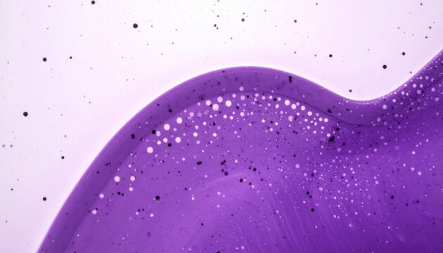 Abstract Purple Liquid Wave with Bubbles and Glitter