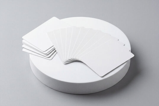 Stack of blank white playing cards for customization or design mockup