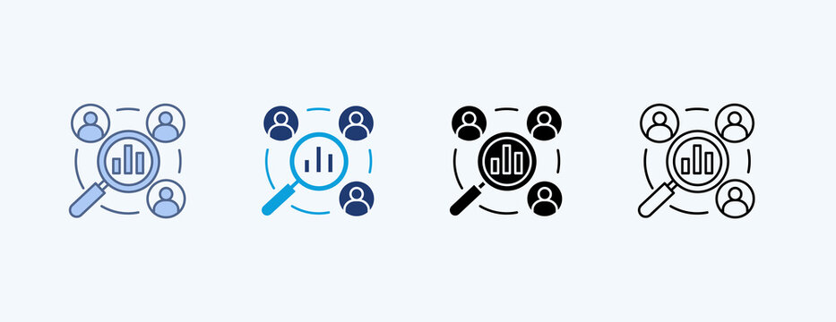 Competitive Analysis Multiple Icon Illustration Vector
