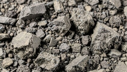 Fototapeta premium Medium shot capturing coarse polymer crumb texture with large rugged synthetic rubber particles exhibiting a rough tactile postcoagulation appearance.