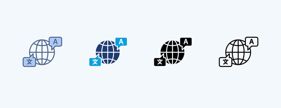 Language Multiple Icon Illustration Vector
