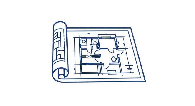 Blueprint of a house or building design.