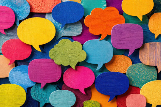Colorful Speech Bubbles Background for Communication and Social Media