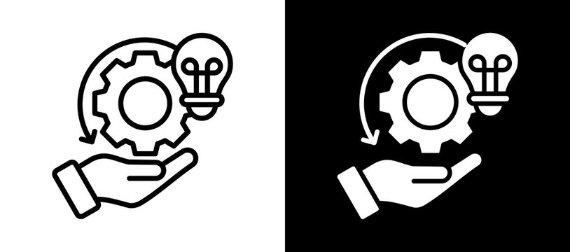 Change Implementation Icon Set In Black And White Filled Style Collection