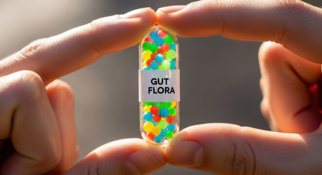 Microbiome research explores gut health by studying colorful capsules that support disease prevention and overall wellness naturally