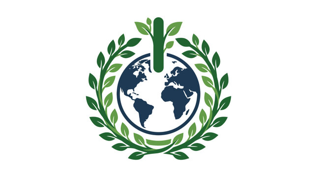 Minimalist Flat Design Earth Hour Awareness Logo Icon Featuring Silhouette Globe Symbolizing Global Environmental Conservation and Sustainable Living in Monochrome White Edition for Eco Frie