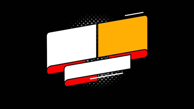 blank text banner space motion effect reveal with alpha channel