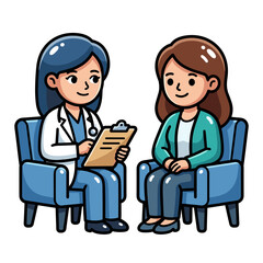 Fototapeta premium Doctor consulting with patient in cozy chairs
