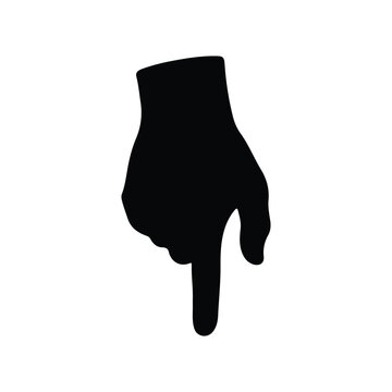 backhand index pointing down vector