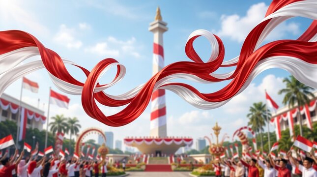 Indonesian Independence Day Celebration at Monas Monument