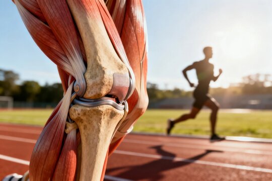 Anatomical Knee Model with Runner on Track