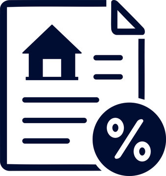 Mortgage loan document icon with percentage symbol