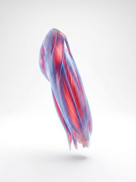 Detailed Illustration of Quadriceps Muscle Fibers in Contraction, Biomedical Concept