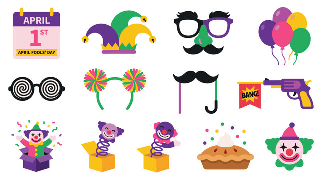 April fools day pranks jokes celebration items funny props party set.