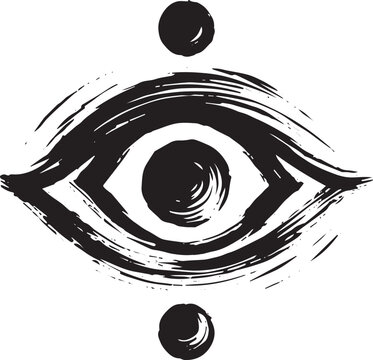 Minimalist sumi-e third eye representation conveys inner vision
