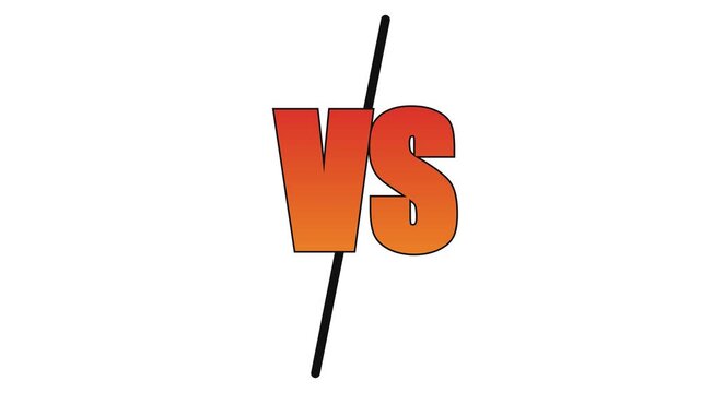 Versus vs animation with dynamic slash transition for competitive comparison and debate competition