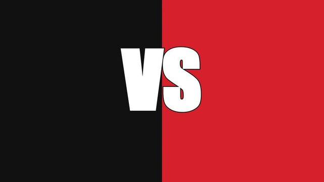 Versus vs screen background, with split red, and maroon colors, for competitive comparison, competition