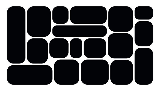 Black rounded rectangles arranged in a grid pattern on white background