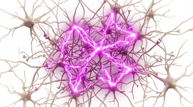 3D Microscopic Diagram of Synchronized Neural Firing in Febrile Seizure