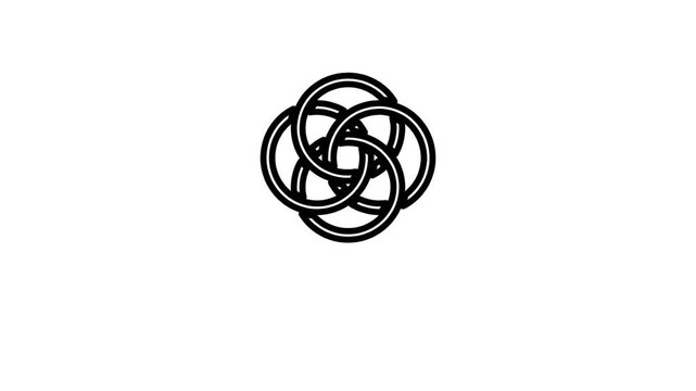 The logo features interconnected circular lines forming a knot.