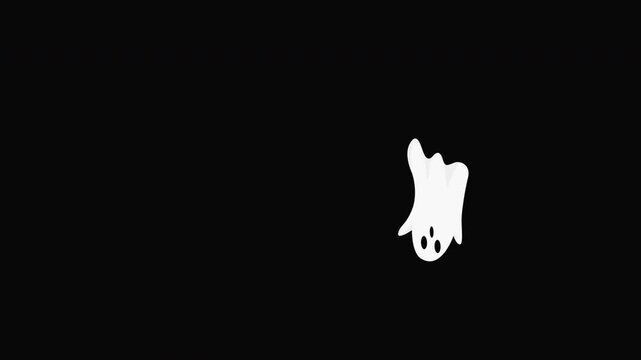 Cute ghost circling once and floating in place.