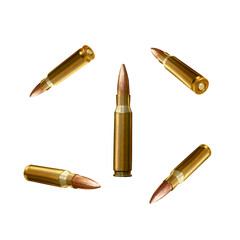 Rifle Ammunition Cartridges Set on Transparent Background png © Nofi