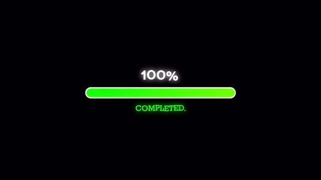 Digital Progress Bar Loading to Completion