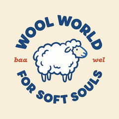 Fototapeta premium Sheep Wool World Soft Souls Logo.