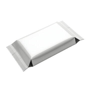 Blank white flow pack food packaging mockup for snacks or candy