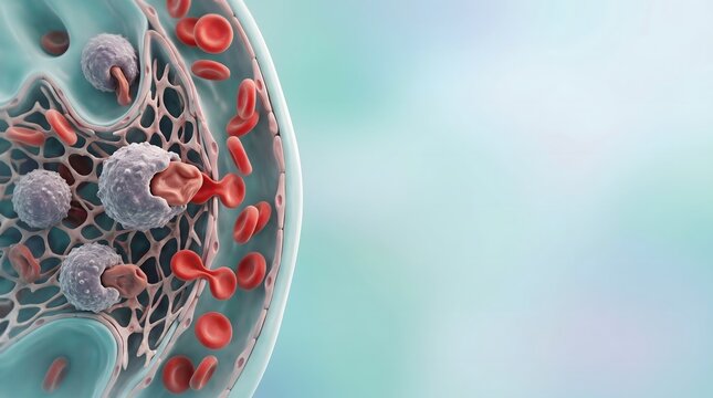 White Blood Cells Phagocytosis Immune Response Medical Illustration