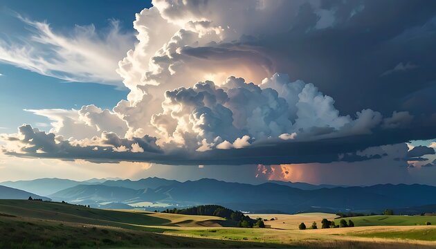 Dramatic landscape with stormy clouds rolling.