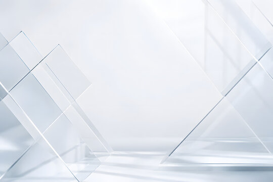 Premium White Corporate Presentation Background with Elegant Glass Architecture