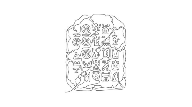 Ancient Hieroglyphic Stone Tablet - Egyptian Symbols and Petroglyphs
